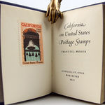 California on United States Postage Stamps by Francis J. Weber. Title page and postage stamp.