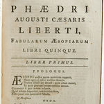 Phaedri Fabulae: or, Phaedrus's Fables. Title page