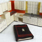 GE salesman's model kitchen kit. Book and model kitchen