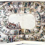 Le Noble Jeu de L'oie en France, de 1640 à 1950 / La Vie Quotidienne a Paris de 1820 à 1824 by Henry-René D'allemagne. Interior page, game illustration.