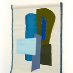 Kiki van Eijk, Textile Collage - Petrol weaving