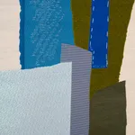 Kiki van Eijk, Textile Collage - Petrol weaving