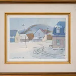 Framed Denis Bourgeois Deep in Winter Painting