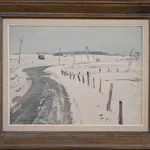 Framed Lorne Bouchard Icy road Eastern townships