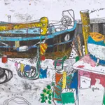 Leon Morrocco RSA, Village below a Mountain, near Cipières, Alpes-Maritimes, 2022