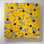 Donald Sultan, Six Aqua Poppies July 3 2004, 2004