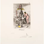 Salvador Dalí, Plate 76 – “Setze jutges mengen fetge d’un penjat”, from Les Caprices de Goya, 1977