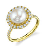 White Pearl Solitaire Ring by Slate Gray Gallery studio jeweler Sloane Street