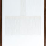 Framed white thread on paper work by Fringe Gallery artist Rebecca Messier