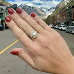 White Pearl Solitaire Ring by Slate Gray Gallery studio jeweler Sloane Street