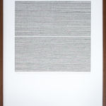 Framed black and white thread on paper work by Fringe Gallery artist Rebecca Messier
