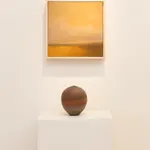 OIl Painting by artist Sylvia Benitez, oil on cradled panel, texas artist, san antonio, soft pastel colors, pink orange yellow, clouds