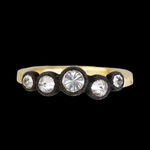 Gold ring with 5 inverted diamonds by Fringe Gallery studio jeweler Todd Pownell