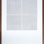 Framed black and white thread on paper work by Fringe Gallery artist Rebecca Messier