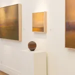 OIl Painting by artist Sylvia Benitez, oil on cradled panel, texas artist, san antonio, soft pastel colors, pink orange yellow, clouds