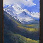 Pastel on watercolor paper painting of Mount Wilson and Wilson Peak by Fringe Gallery artist Bruce A Gomez