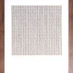 Framed tan thread on paper work by Fringe Gallery artist Rebecca Messier