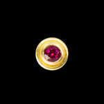 22k yellow gold and dark pink tourmaline single stud earring by Fringe Gallery studio jeweler Nanci Modica