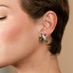 Stripe Cross Earrings by Fringe Gallery studio jeweler Elizabeth Garvin