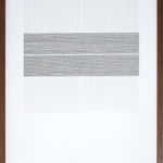 Framed black and white thread on paper work by Fringe Gallery artist Rebecca Messier