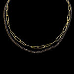 Black diamond bead and 18k yellow gold paperclip chain by Fringe Gallery studio jeweler Petra Class