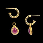 20k yellow gold hoop earrings by Fringe Gallery studio jeweler Nanci Modica