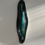 Glazed ceramic blue green sculpture by Fringe Gallery artist Angela Okajima-Kempinas