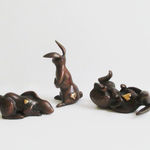 Stephanie Hess, Thumper Series: Playful (brown patina)