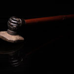 Large Antique Chinese Opium Pipe in Bamboo, Horn and Jade. The Long Stem ends in a Clenched Hand, holding a...