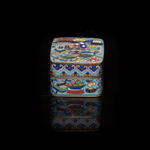 Antique Chinese Opium Box in Cloisonné Enamel, decorated with Floral Motifs and Interior Scenes, 19th Century