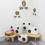 Install image of the exhibition Music Island by artist duo KeFe.