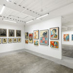 Installation view of Shepard Fairey's solo exhibition "FRACTURED" at Harman Projects, San Francisco