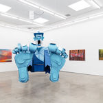 Installation image of at Hashimoto Contemporary Los Angeles of Wayne White's exhibition Jumping From Ice Floe to Ice Floe