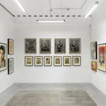 Installation view of Shepard Fairey's solo exhibition "FRACTURED" at Harman Projects, San Francisco