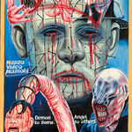 A hand painted movie poster for the film "Hellraiser" depicting alien/zombie-like characters.