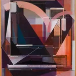 Geometric abstract painting by Augustine Kofie