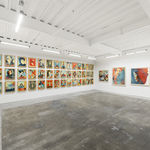 Installation view of Shepard Fairey's solo exhibition "FRACTURED" at Harman Projects, San Francisco