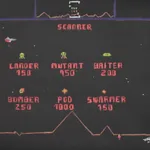 Colored pencil drawing of a video game screen with words describing different characters