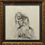 Drawing of a muse with birds by Miss Van