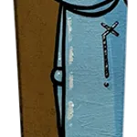 MTA paddle with a blue robot with a heart above its head