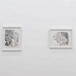 Installation photo of Martine Johanna's drawings at Hashimoto Contemporary Los Angeles