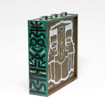 vintage filing cabinet adorned with designs of a geometric figured