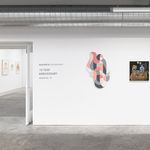 installation view of Scott Albrecht's painted wood sculpture for Hashimoto's 10 Year Anniversary