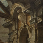 Jean-Nicolas Servandoni, Architectural capriccio with the disciples of Emmaüs - Caprice architectural aux pèlerins d'Emmaüs , ca. 1730-1735