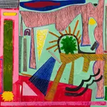 Nasser Almulhim “Invasion“, 2023 Acrylic on canvas 147 x 148cm 57 7/8 x 58 5/8 in (Saudi Arabia)