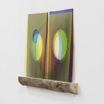 Eliasson tilted glass panes on driftwood