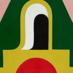 Detail of colorful graphic painting