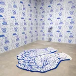 Slavs and Tatars woven floor sculpture of hands