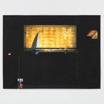 Karyn Olivier's printed photograph of a glowing ad structure against a dark night background