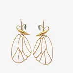 Gabriella Kiss, Butterfly Wing Earrings with Green Tourmaline